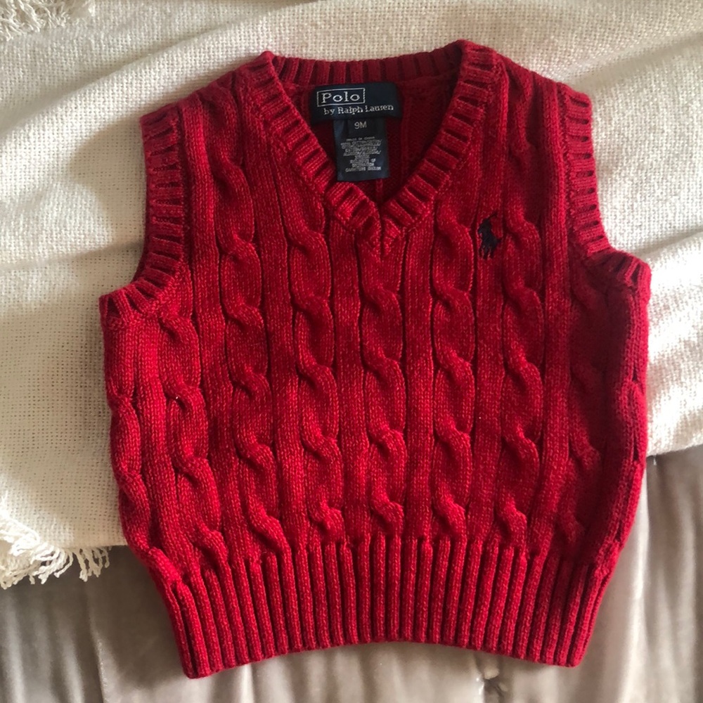 Red sweater vest